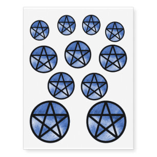 Blue Pentacle Temporary Tattoo