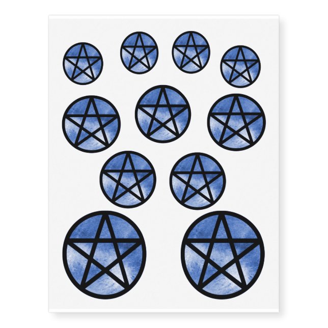 Blue Pentacle Temporary Tattoo (Front)