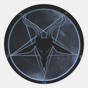 Blue Pentagram Classic Round Sticker