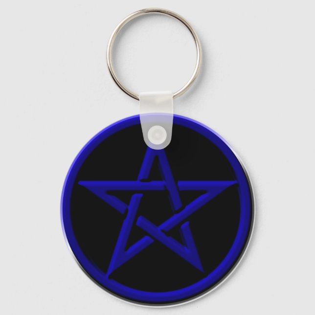 Blue Pentagram Keychain (Front)