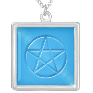 Blue Pentagram Pagan Necklace
