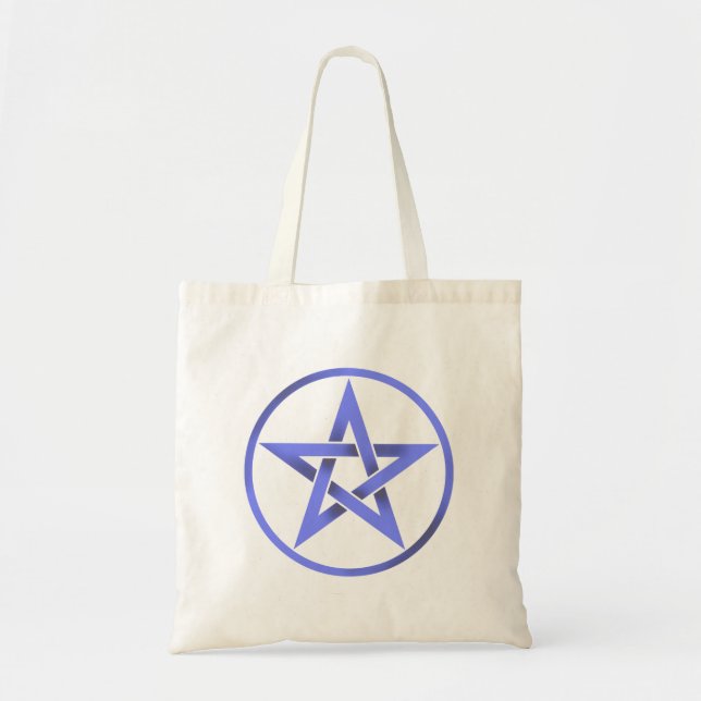 Blue Pentagram Pentacle Tote Bag (Front)