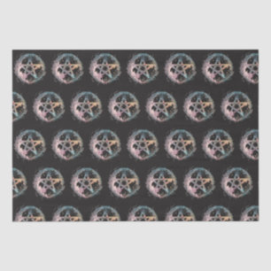 Blue Pentagram Witchcraft Black Halloween Tissue Paper