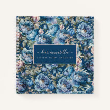 Blue peony floral Letters to my daughter keepsake