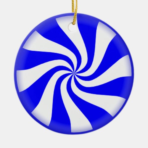 Blue Peppermint Candy Ornament