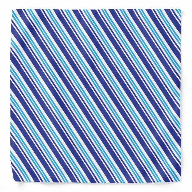 Blue Peppermint Stripe Bandana (Front)