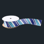 Blue Peppermint Stripe Satin Ribbon<br><div class="desc">Make your holiday parties pop with our Peppermint Stripe partyware! Plates,  cups,  napkins,  favor bags,  giftwrap and more! Available in Red,  Red & Green,  Duo-Tone Green,  Duo-Tone Blue,  and Red & Pink stripes. Check out the entire collection. Mix and match for an even sweeter look!</div>