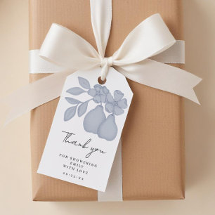 Blue Perfect Pear Bridal Shower Thank You Favor  Gift Tags