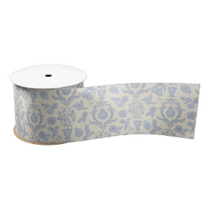 Blue Perfect Pear Damask Bridal Shower Ribbon