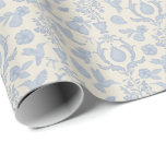 Blue Perfect Pear French Country Bridal Shower Wrapping Paper<br><div class="desc">Wrap your gifts with timeless charm using this blue Perfect Pear French country damask wrapping paper. Featuring hand-illustrated pears, florals, and hummingbirds in a classic toile-inspired pattern, it’s perfect for bridal shower gifts, wedding presents, or any elegant occasion. Designed to coordinate with the Perfect Pear invitation suite and party décor,...</div>