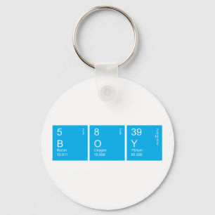 Blue Periodic Table BOY Keychain