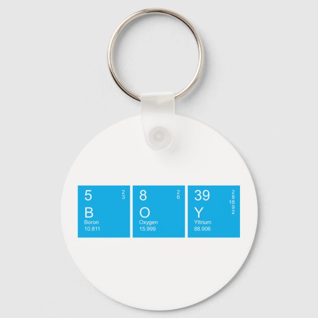 Blue Periodic Table BOY Keychain (Front)