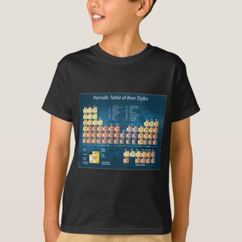 Blue periodic table of beer styles T_Shirt