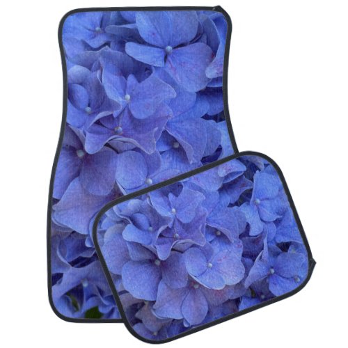 Blue periwinkle elegant floral hydrangeas  car floor mat