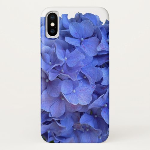 Blue periwinkle elegant floral hydrangeas  iPhone x case