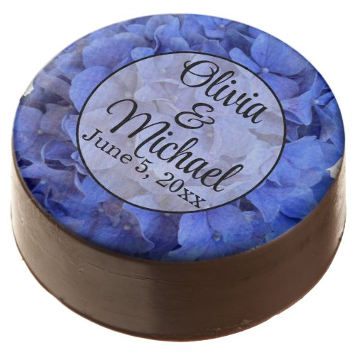 Blue periwinkle elegant floral hydrangeas  chocolate covered oreo