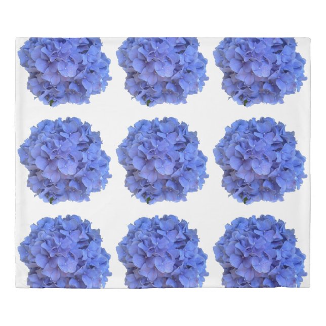 Blue periwinkle elegant floral hydrangeas  duvet cover (Front)