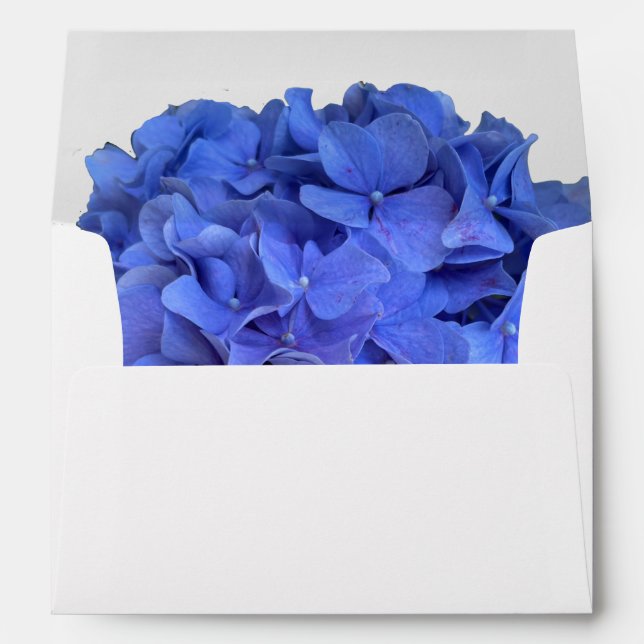 Blue periwinkle elegant floral hydrangeas  envelope (Back (Bottom))
