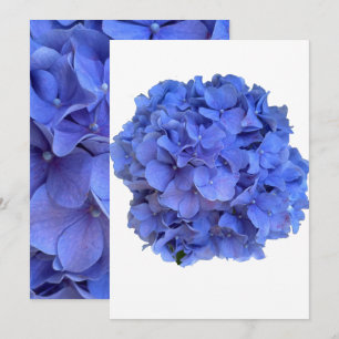 Blue periwinkle elegant floral hydrangeas invitation