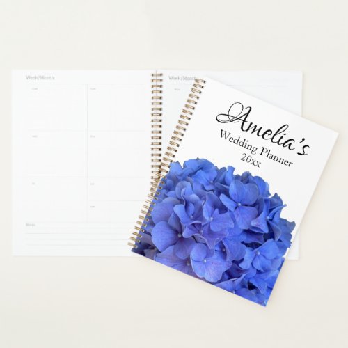 Blue periwinkle elegant floral hydrangeas  planner