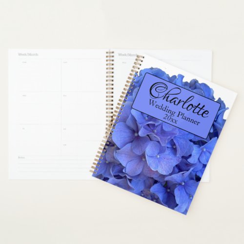 Blue periwinkle elegant floral hydrangeas  planner