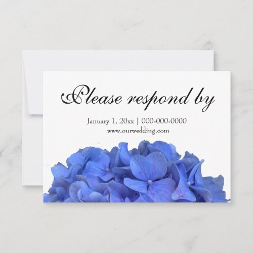 Blue periwinkle elegant floral hydrangeas  save the date