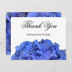 Blue periwinkle elegant floral hydrangeas thank you card
