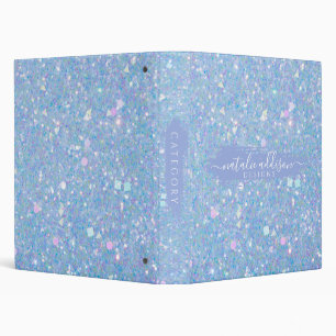 Blue Periwinkle Glitter 3 Ring Binder