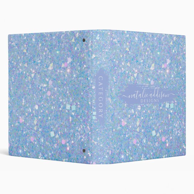Blue Periwinkle Glitter 3 Ring Binder (Background)