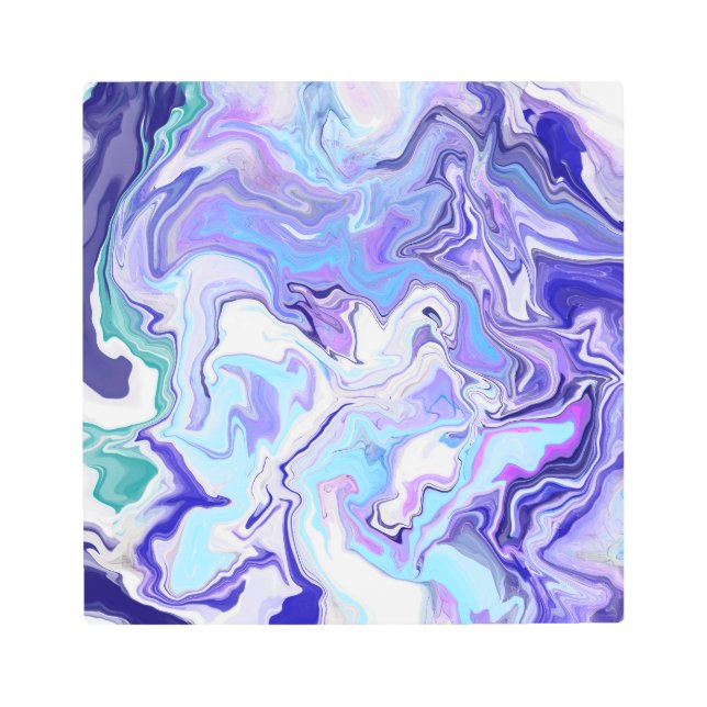 Blue Periwinkle Marble Fluid Art   (Front)