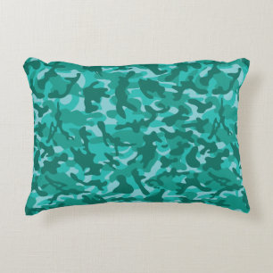 Blue Persian Camouflage Accent Pillow