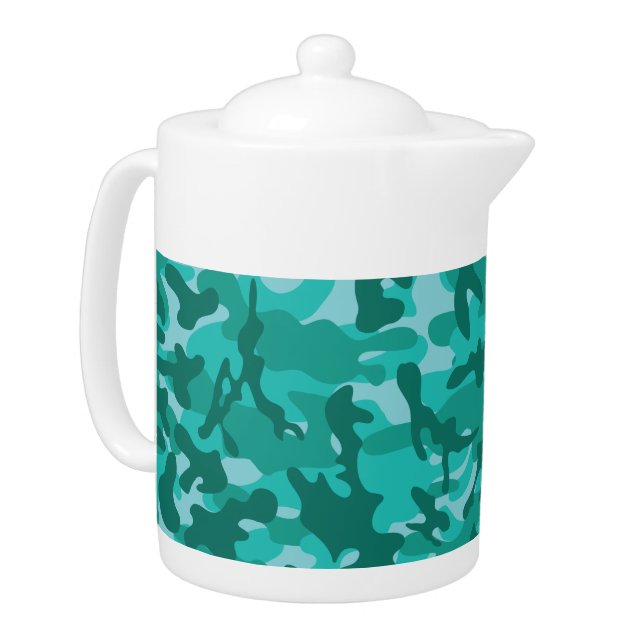 Blue Persian Camouflage Teapot (Left)