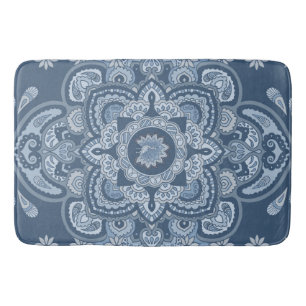 Blue Persian Peacock Bathroom Mat