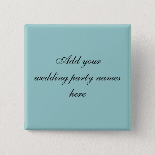 Blue Persnalized Wedding Party Name Pins
