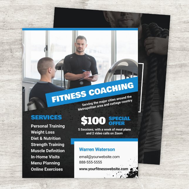Blue Personal Trainer and Fitness Coaching Flyer (Creator Uploaded)