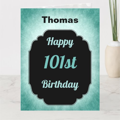 Blue personalised Happy 101st Birthday Card