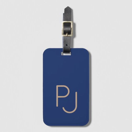 Blue Personalised monogram masculine  Luggage Tag