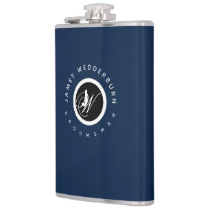 Blue Personalize Groomsman Wedding Favor Flask