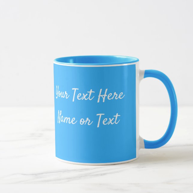 Blue Personalize Message Coffee Cup Gift Mug (Right)