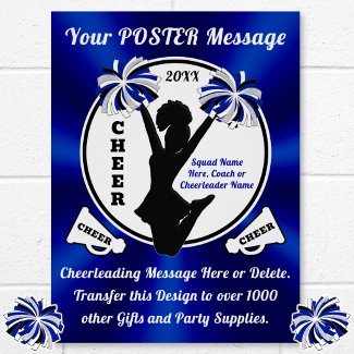 Blue Personalize Senior Night Cheerleading Posters