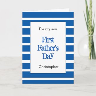 Blue Personalized 1st Father's Day Son Card