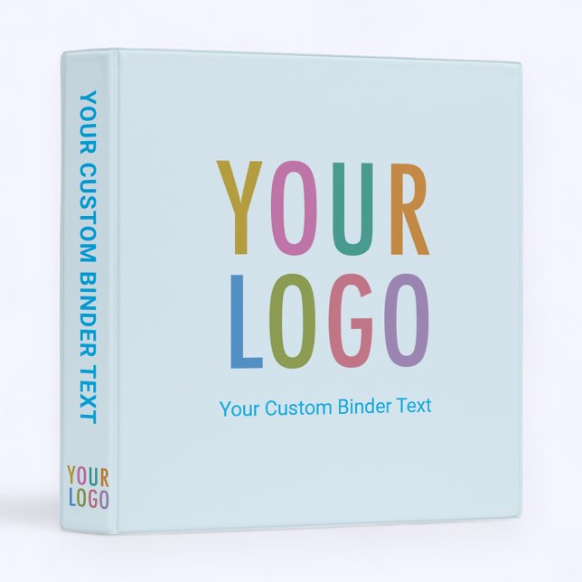 Blue Personalized 3-Ring Binder Design Your Own (MISOOK Light Blue Binder with Logo)