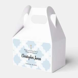 Blue personalized baby boy Baptism Thank you Gift Favor Boxes