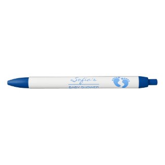 Blue Personalized Baby Shower Pens - Baby Feet
