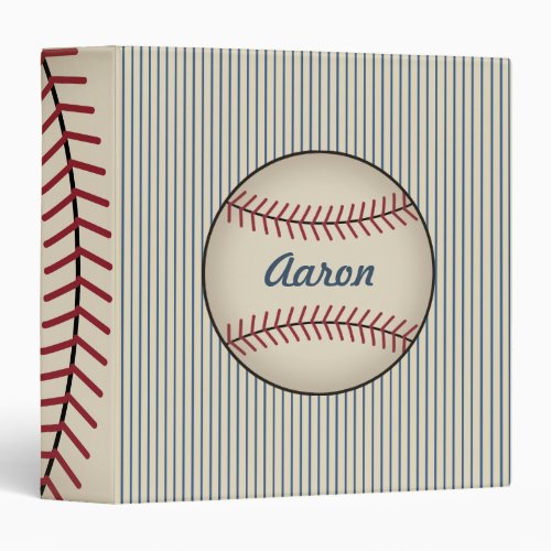 Blue Personalized Baseball Binder Gift