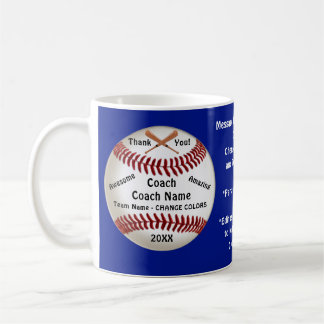 Blue Personalized, Baseball Coach Thank You Mug