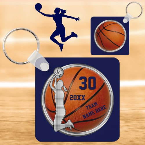 Blue Personalized Basketball Keychains for Girls Keychain