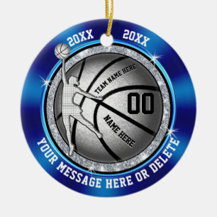 Blue Personalized Basketball Ornaments for Girls
