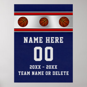 Blue Personalized Basketball Senior Night Posters