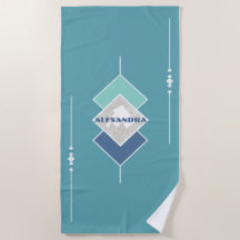 Blue Personalized Beach Towel